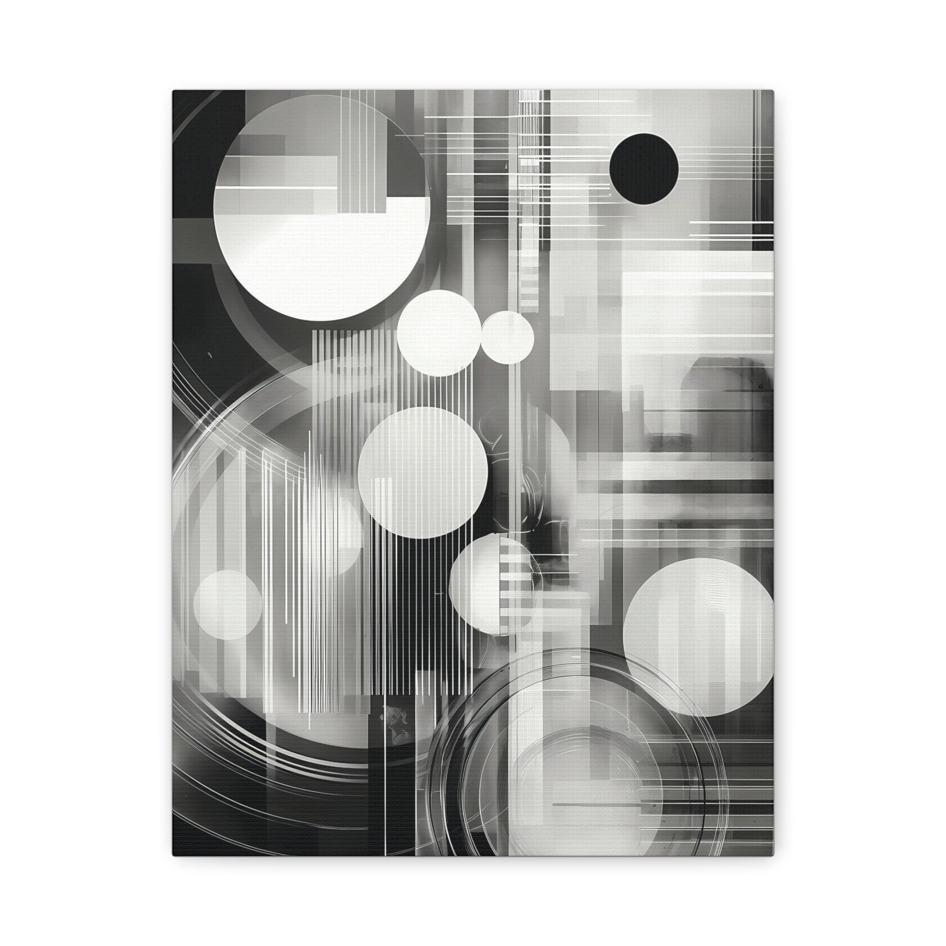 Modern Abstract Canvas Art, Black and White Wall Decor