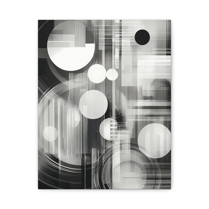Modern Abstract Canvas Art, Black and White Wall Decor