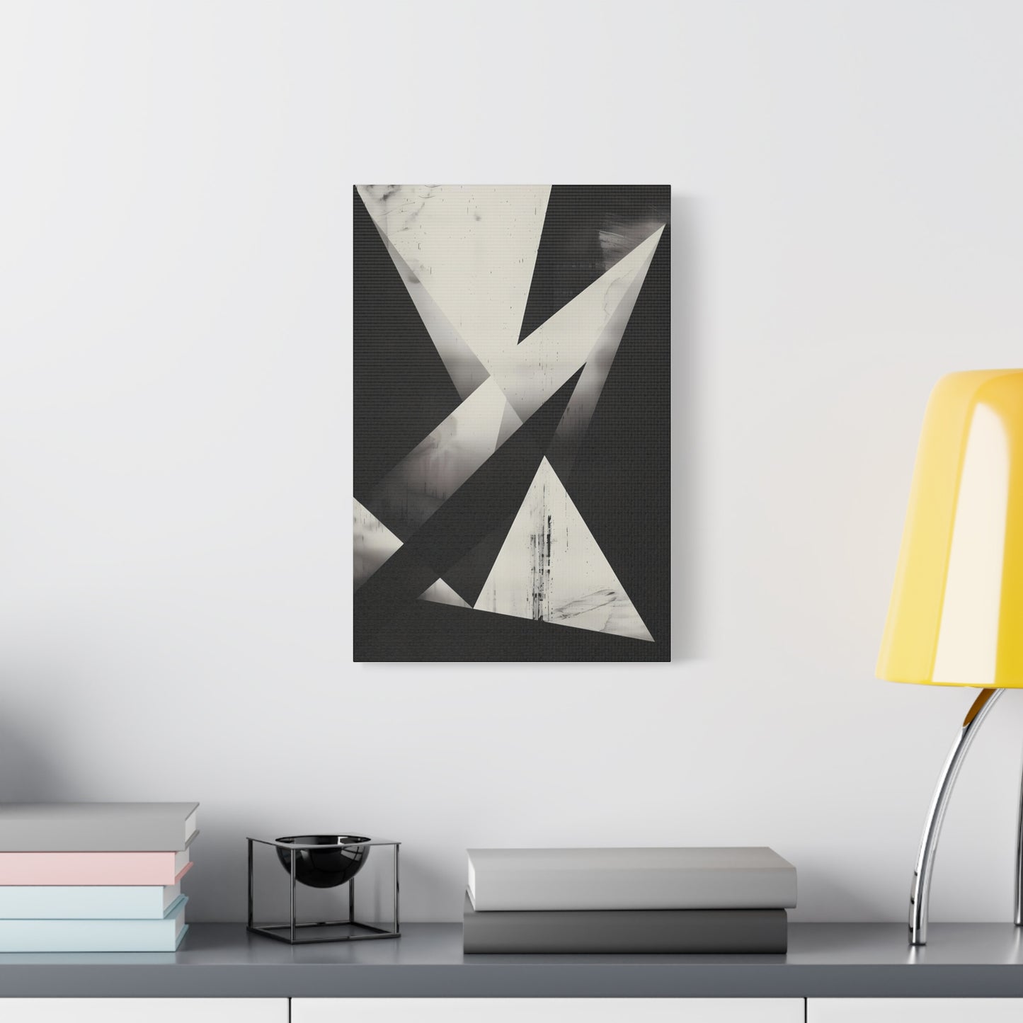 Fractured Silence — Monochrome Geometric Abstract