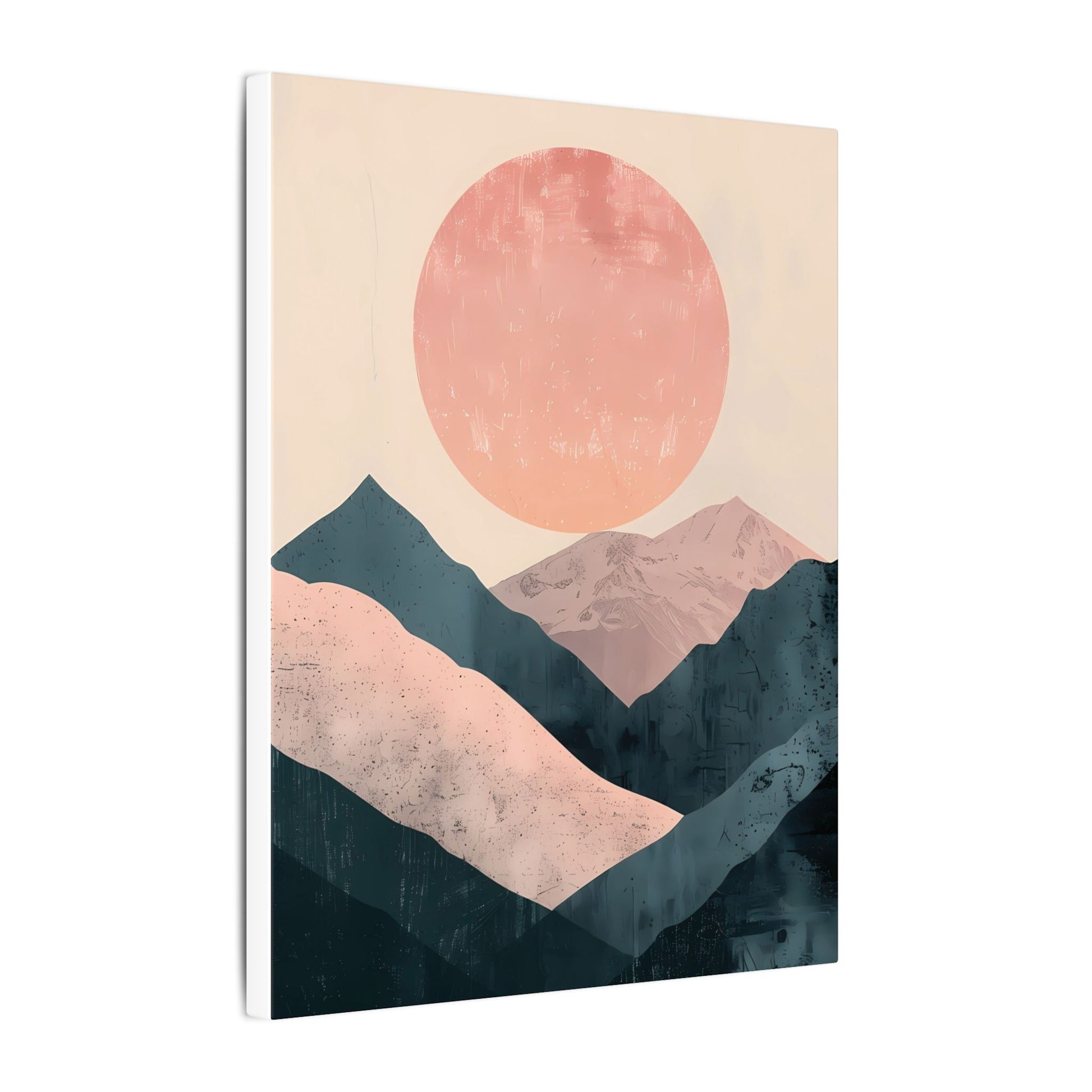 Desert Serenity Canvas Art: Dusty Rose Mountain Sunset