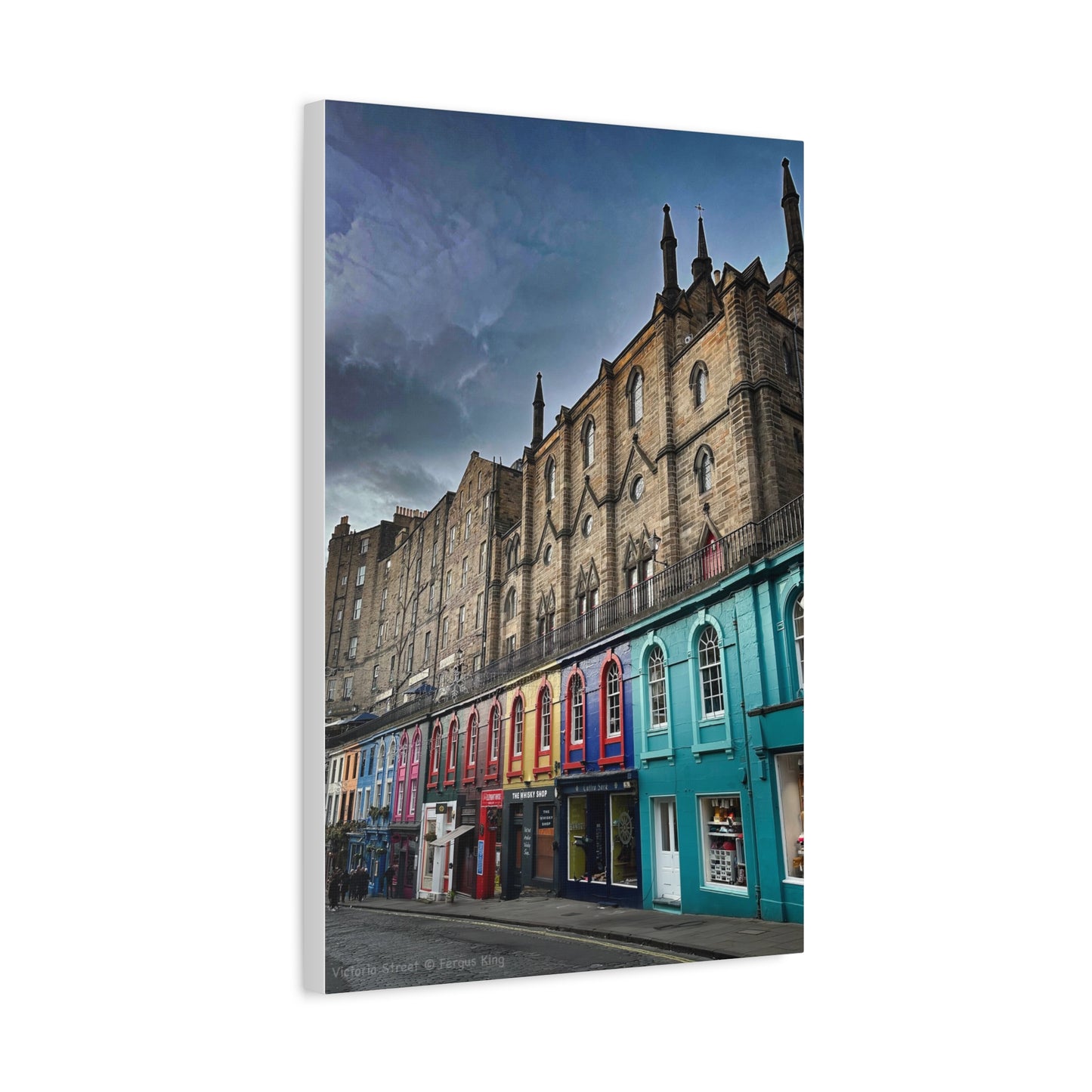 Victoria Street Canvas Print – Edinburgh Cityscape Wall Art by Photographer Fergus King
