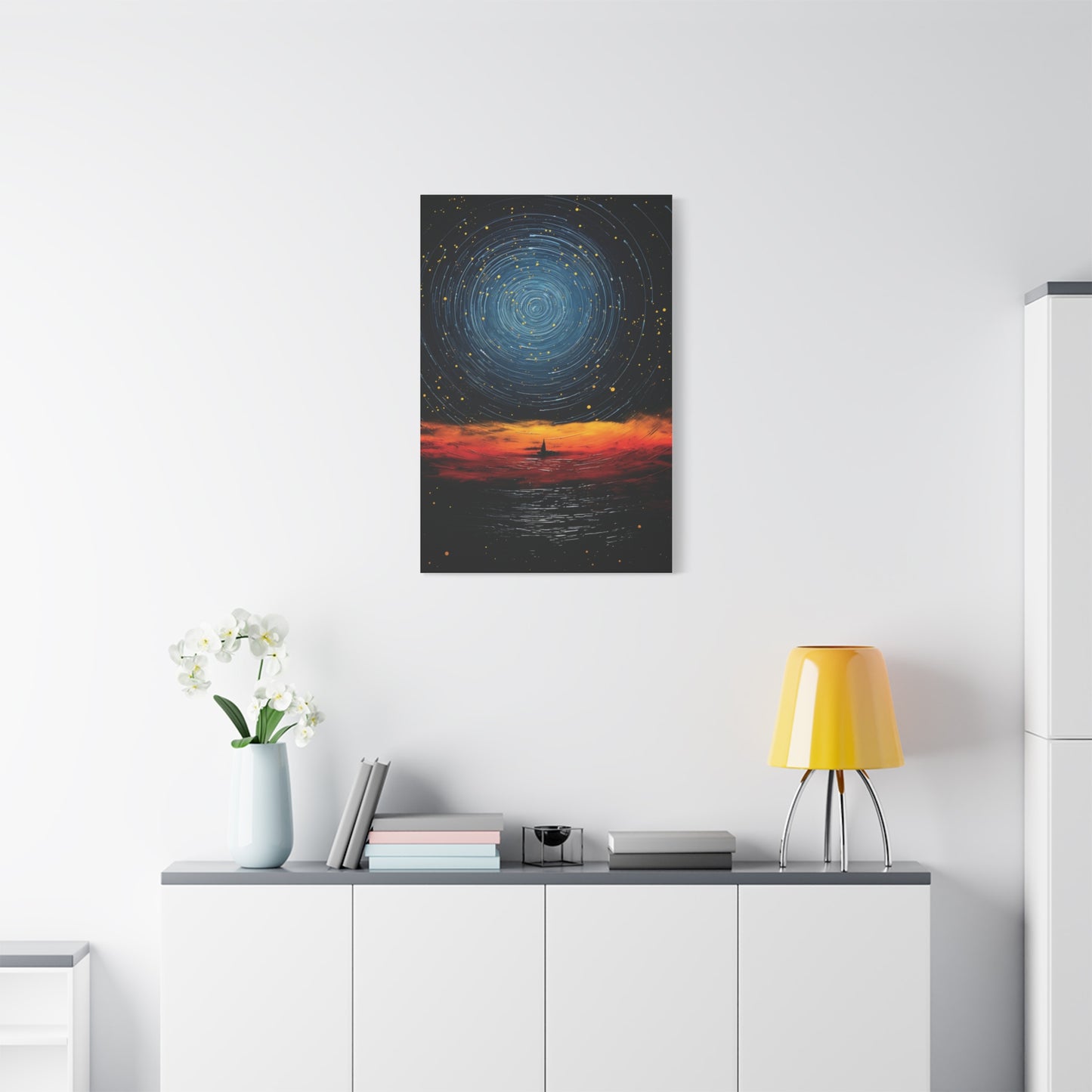 Sailing Through the Stars” — Abstract Night Sky Art