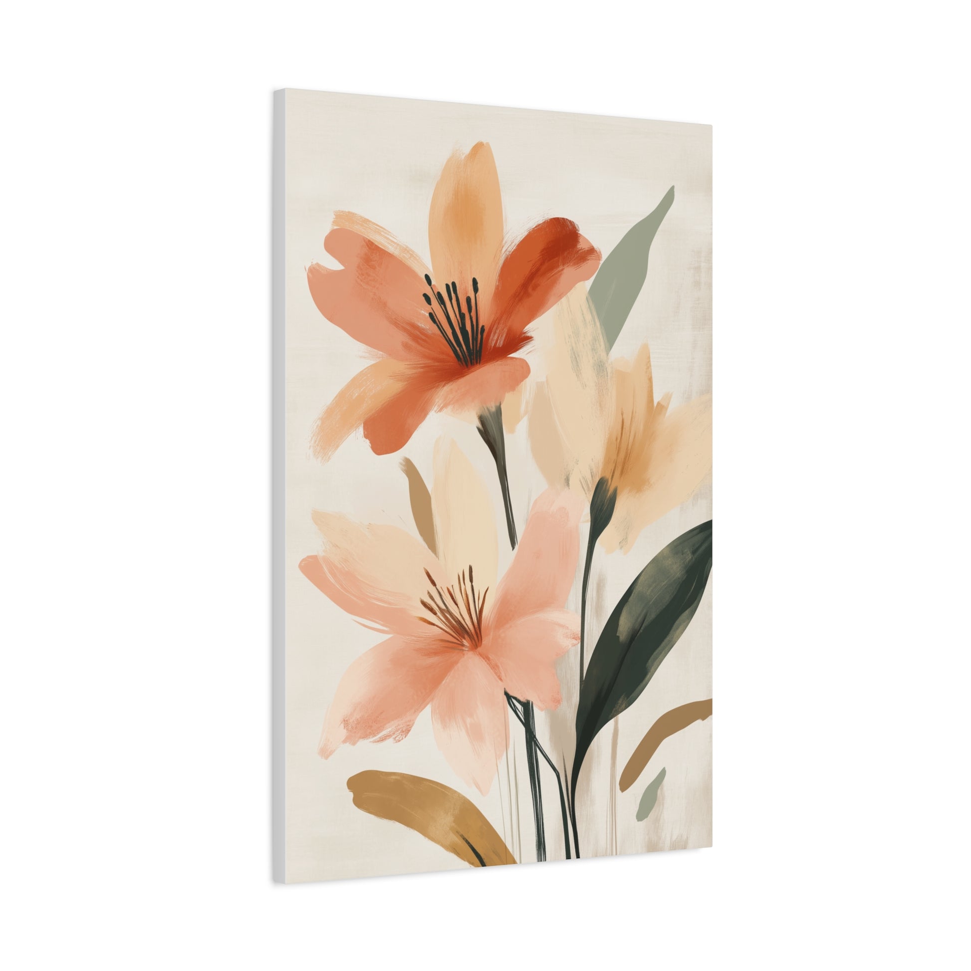 Terracotta Blooms — Modern Floral Wall Art