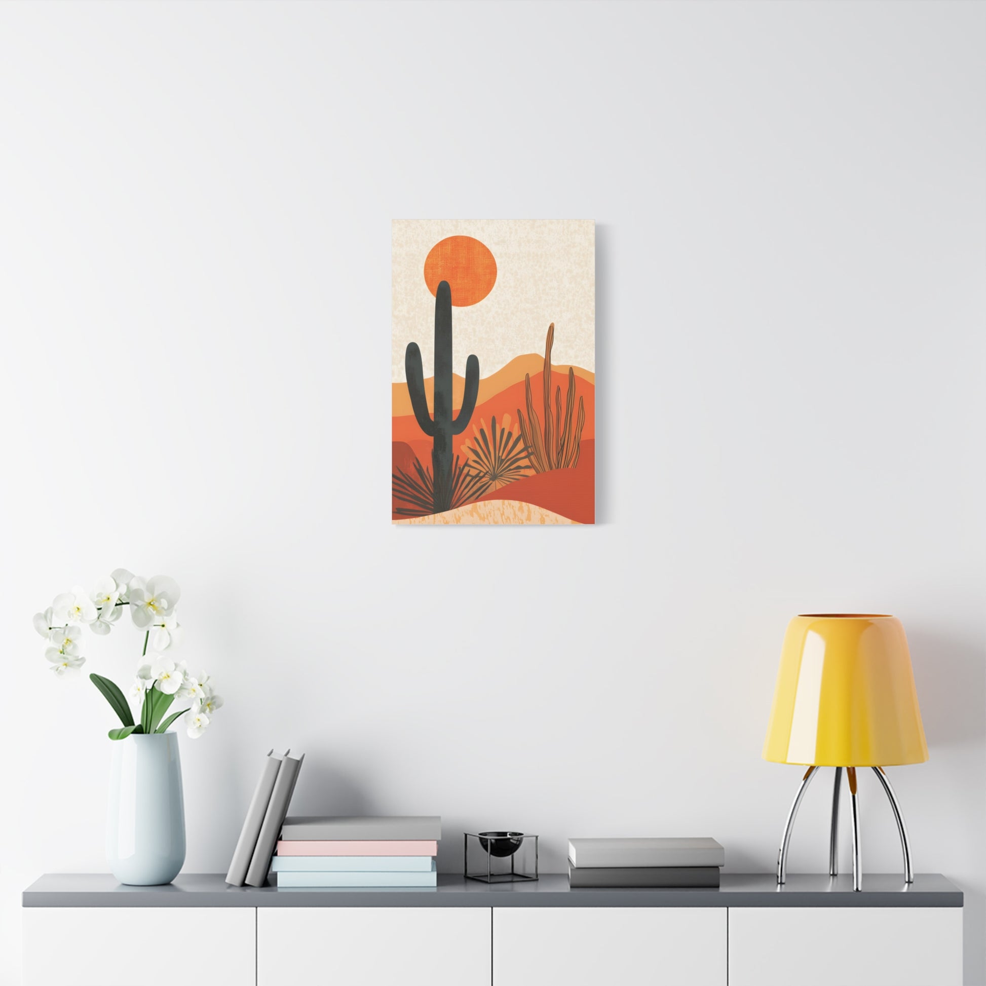 Desert Sunset Canvas Art, Modern Wall Decor