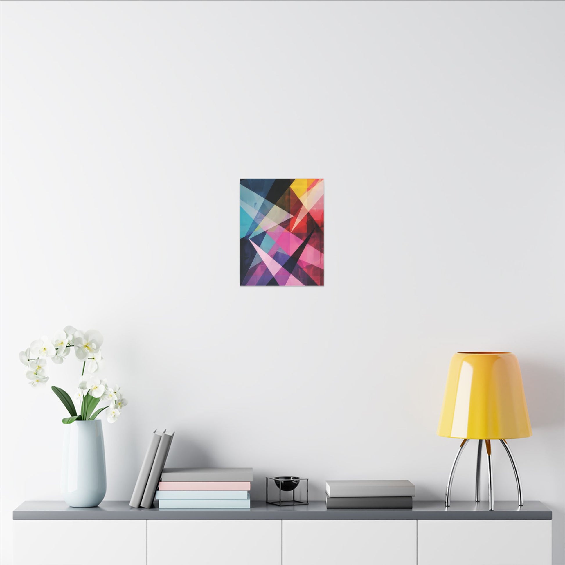 Prismatic Fusion Abstract Canvas Art: Geometric Color Burst