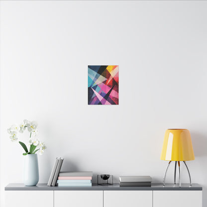 Prismatic Fusion Abstract Canvas Art: Geometric Color Burst