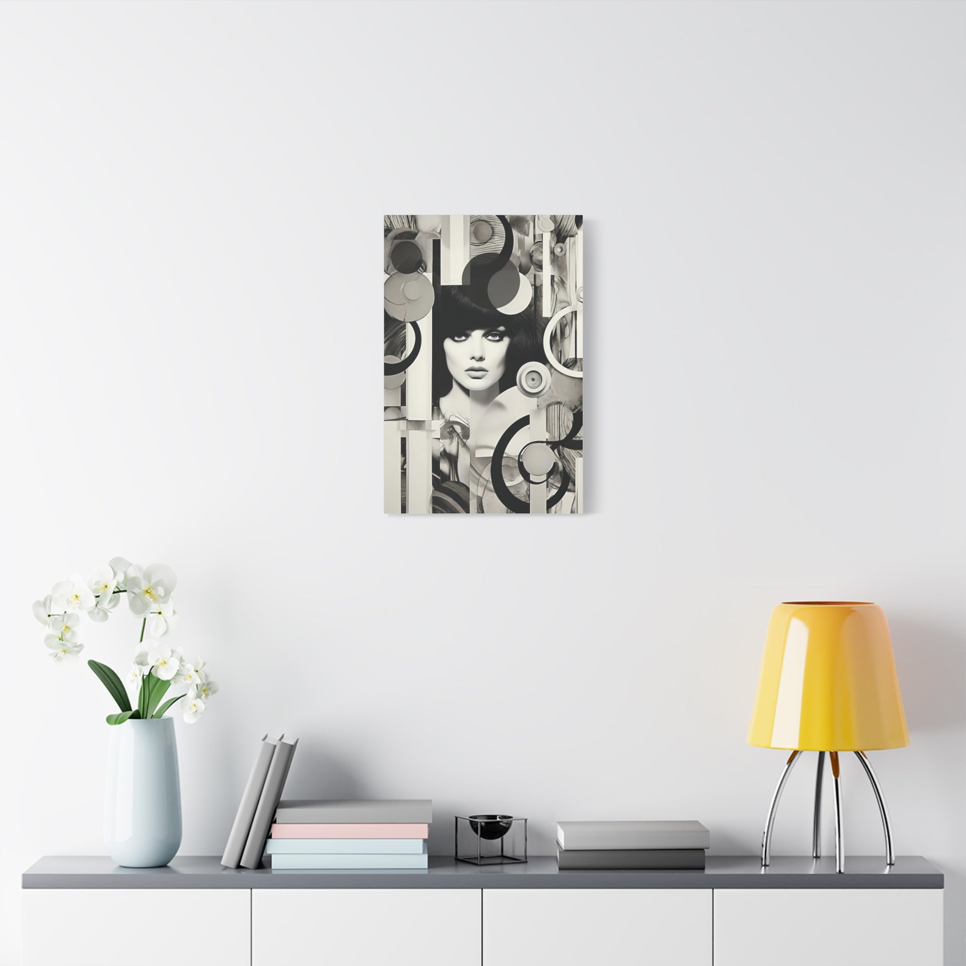 Modern Art Canvas Print, Black and White Wall Decor
