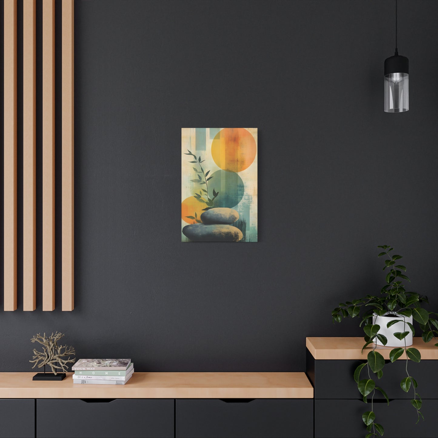 Zen Stone Abstract Matte Canvas Print — Stretched Wall Art