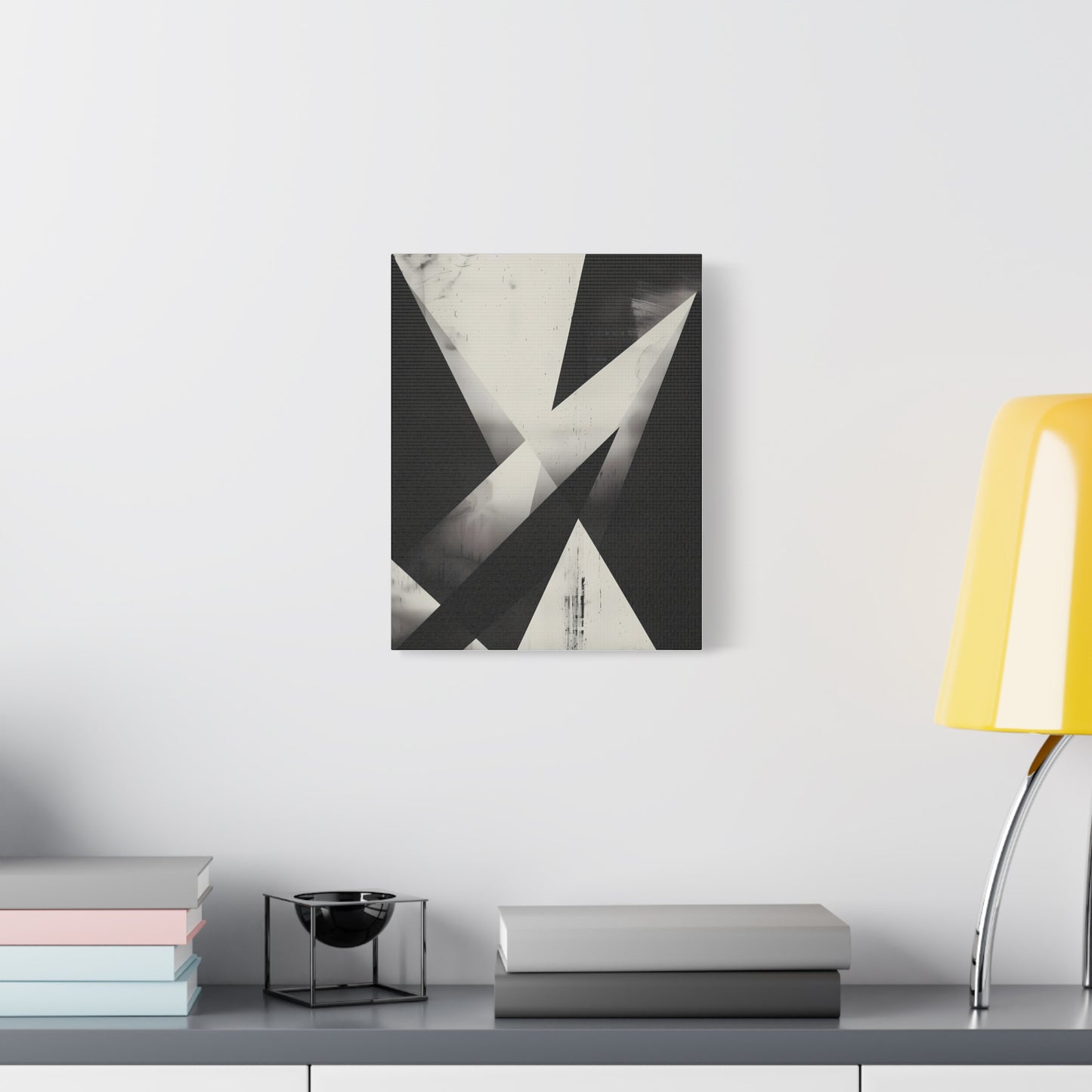 Fractured Silence — Monochrome Geometric Abstract