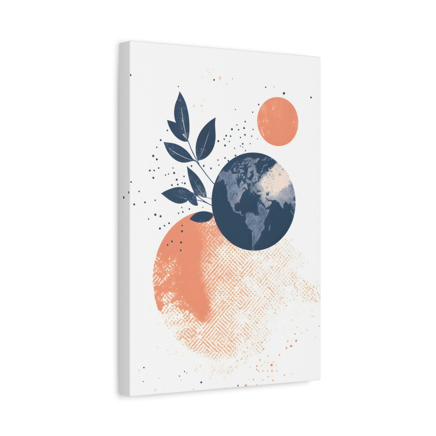 Abstract Earth Art Canvas Print — Botanical Planet Wall Decor