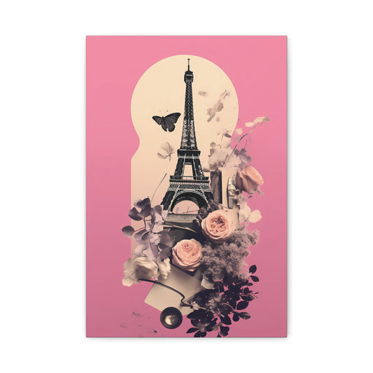 Parisian Floral Wall Art Canvas, Home Decor