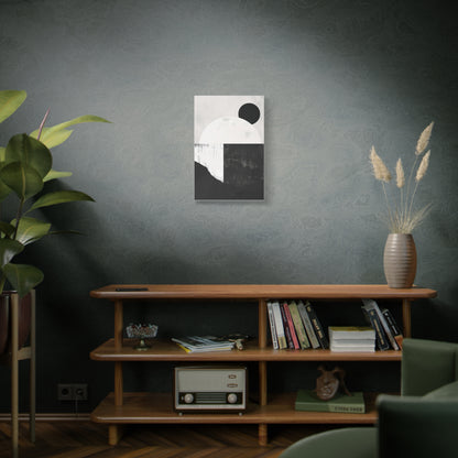 Monochrome Geometric Landscape Canvas