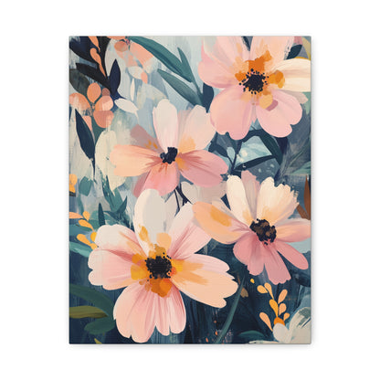 Floral Canvas Art Print, Matte Stretched Wall Decor