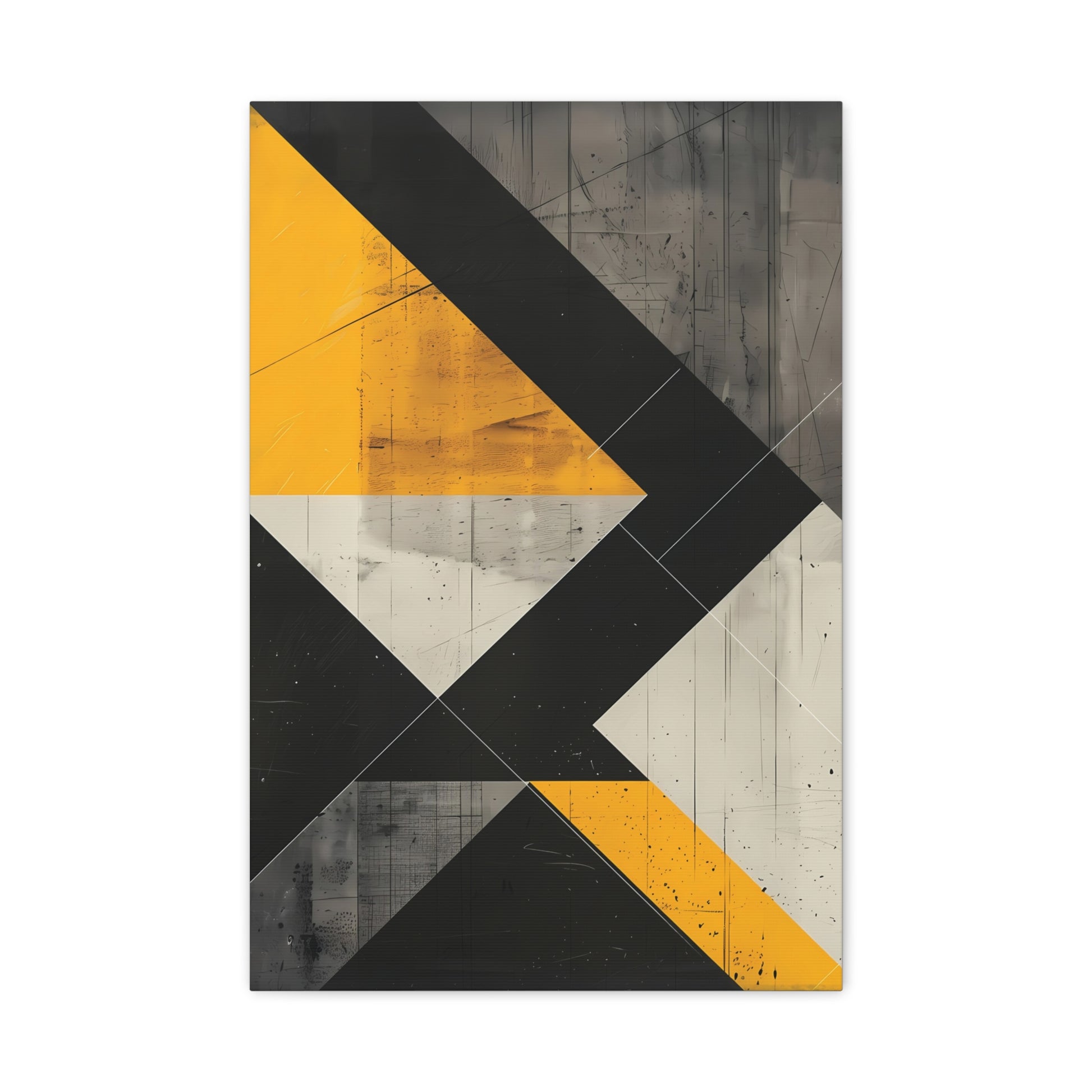 Golden Angles — Modern Yellow Geometric Abstract Wall Art