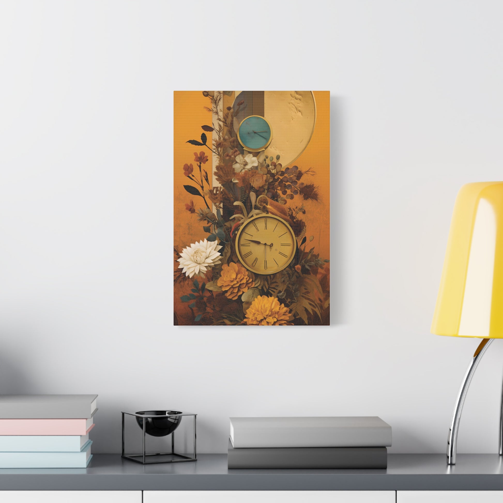 Elegant Floral Wall Clock Art, Home Decor, Boho Style