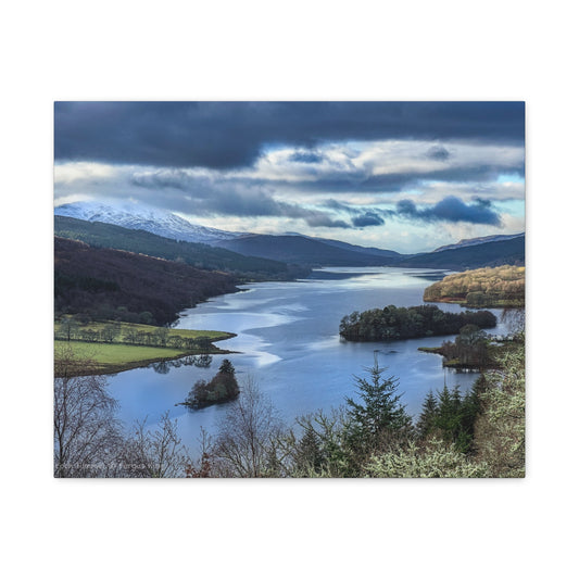 Loch Tummel with Snowy Peaks – Canvas Print by Photographer Fergus King