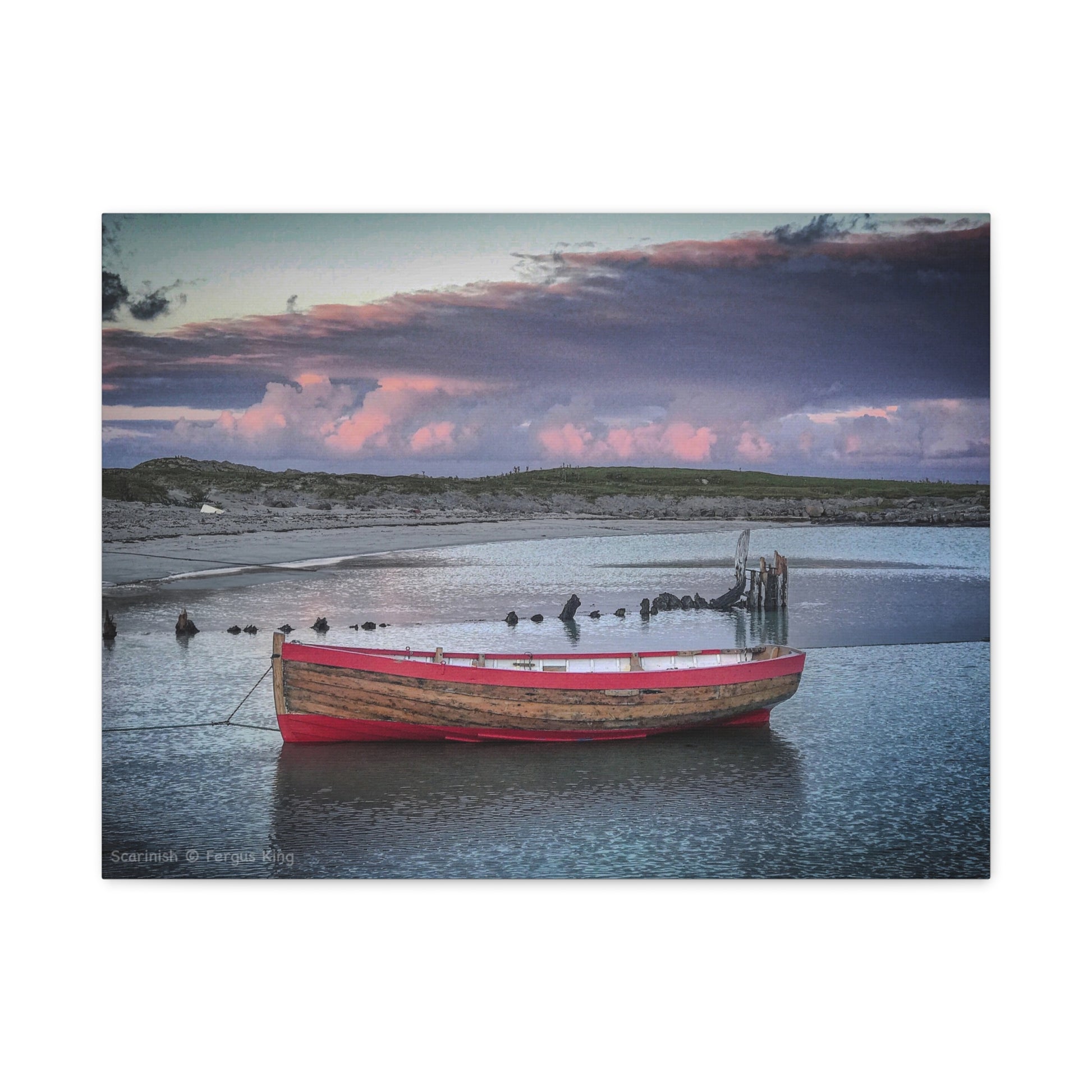 Scarinish Beach at Dusk – Canvas Print by Photographer Fergus King