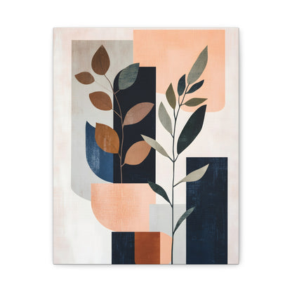 Geometric Shapes with Leaf Illustration Print