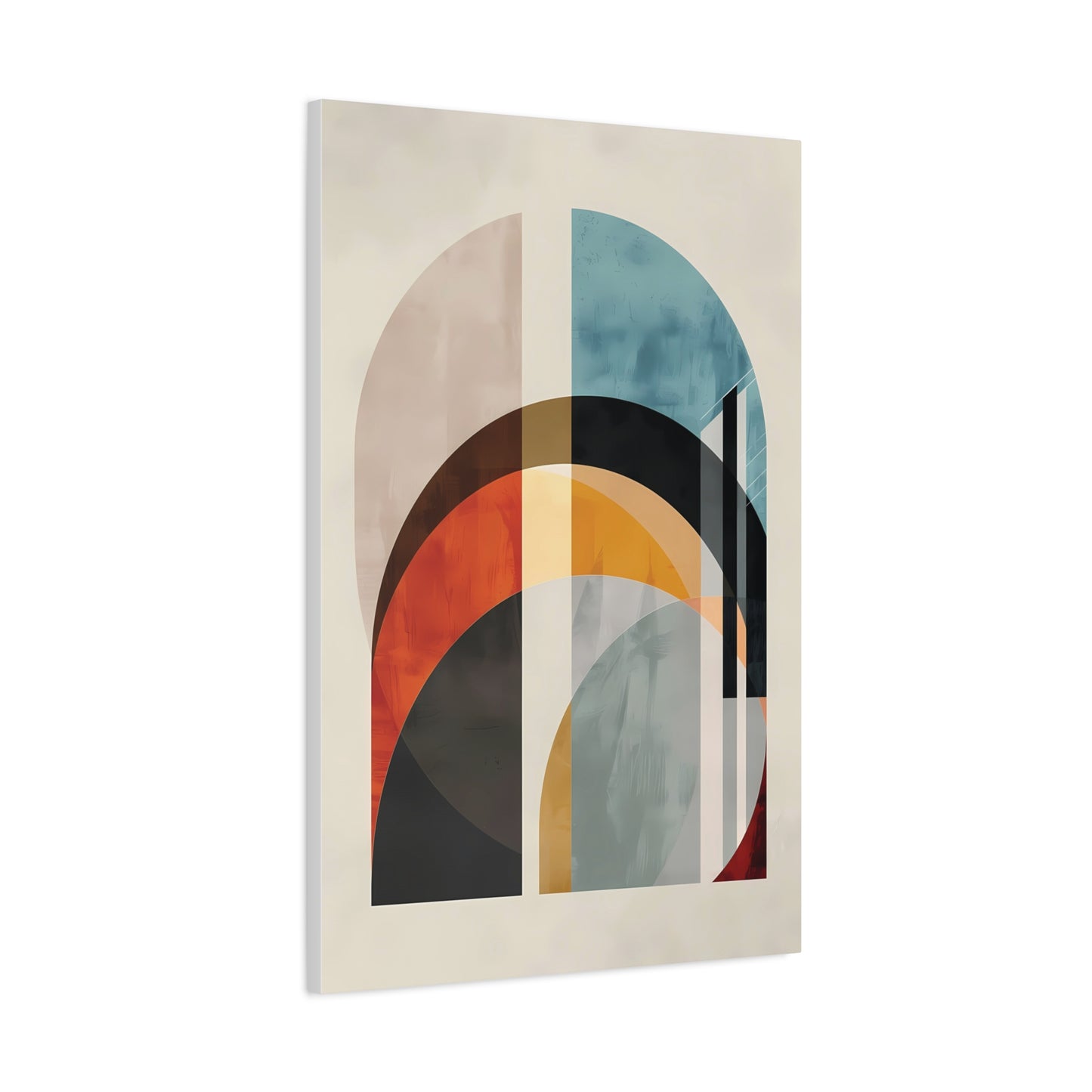 Abstract Archways Canvas Wall Art – Mid-Century Modern Stretched Print