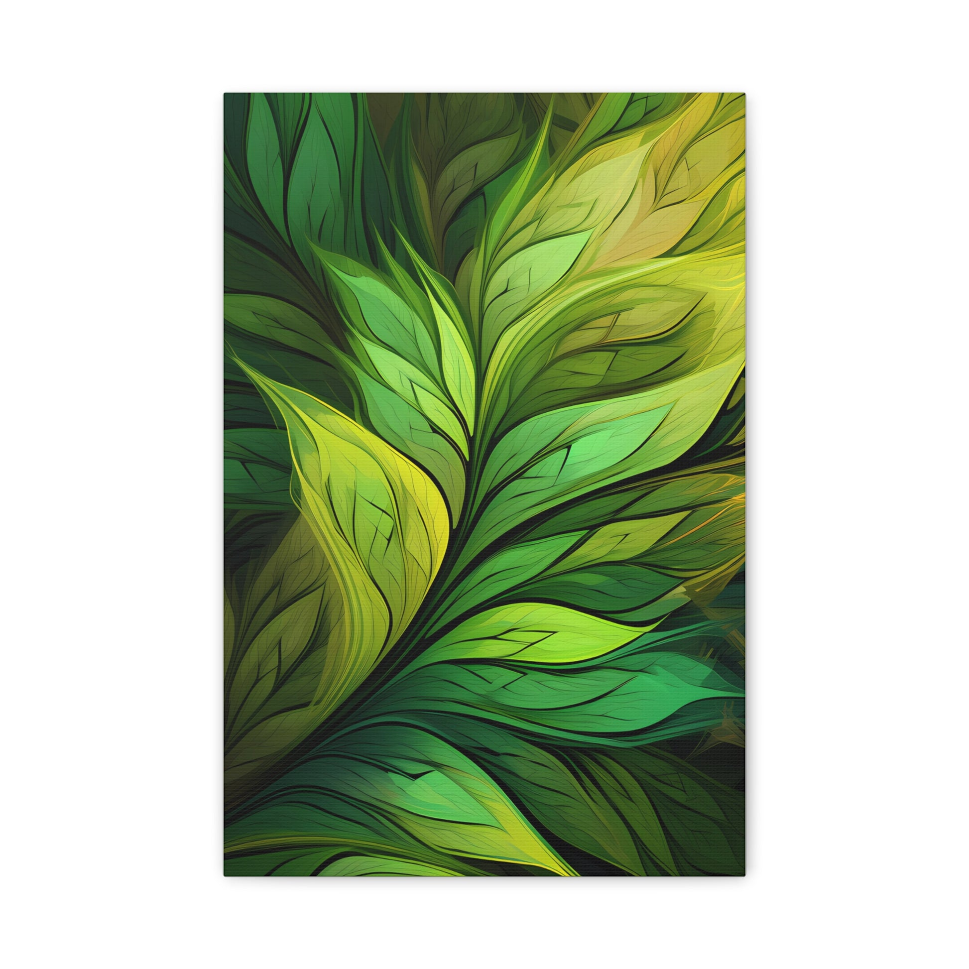 Leafy Green Matte Canvas Art Print, Nature Wall Decor