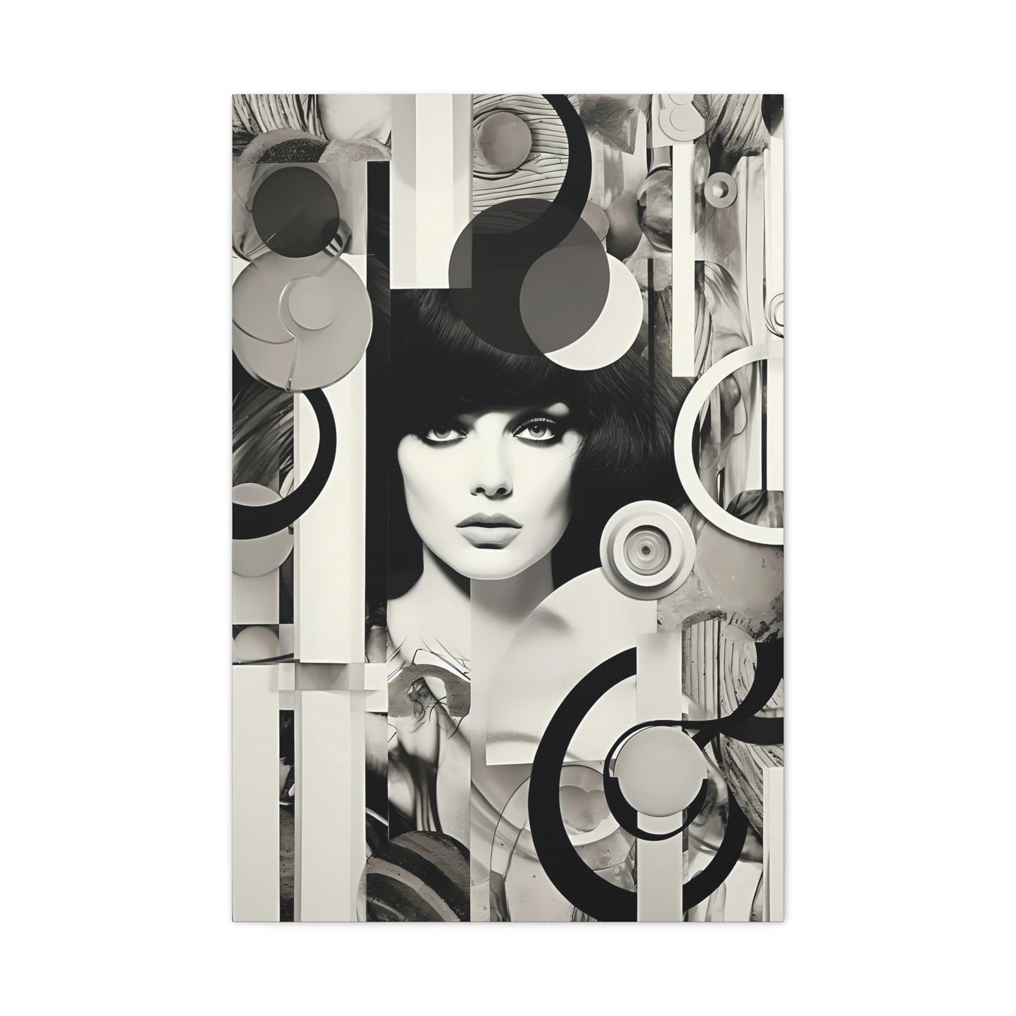 Modern Art Canvas Print, Black and White Wall Decor
