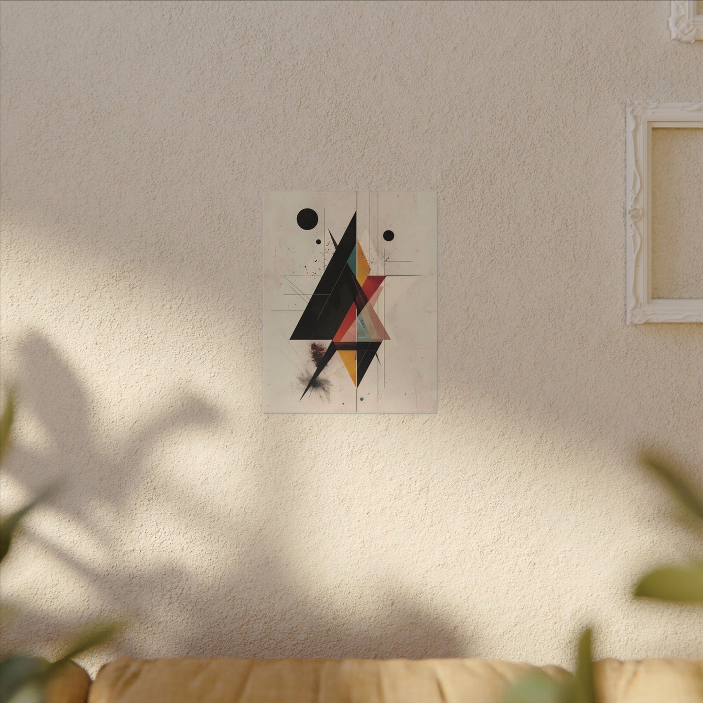 Deconstructed Geometry Canvas Art: Abstract Tension in Black and Gold