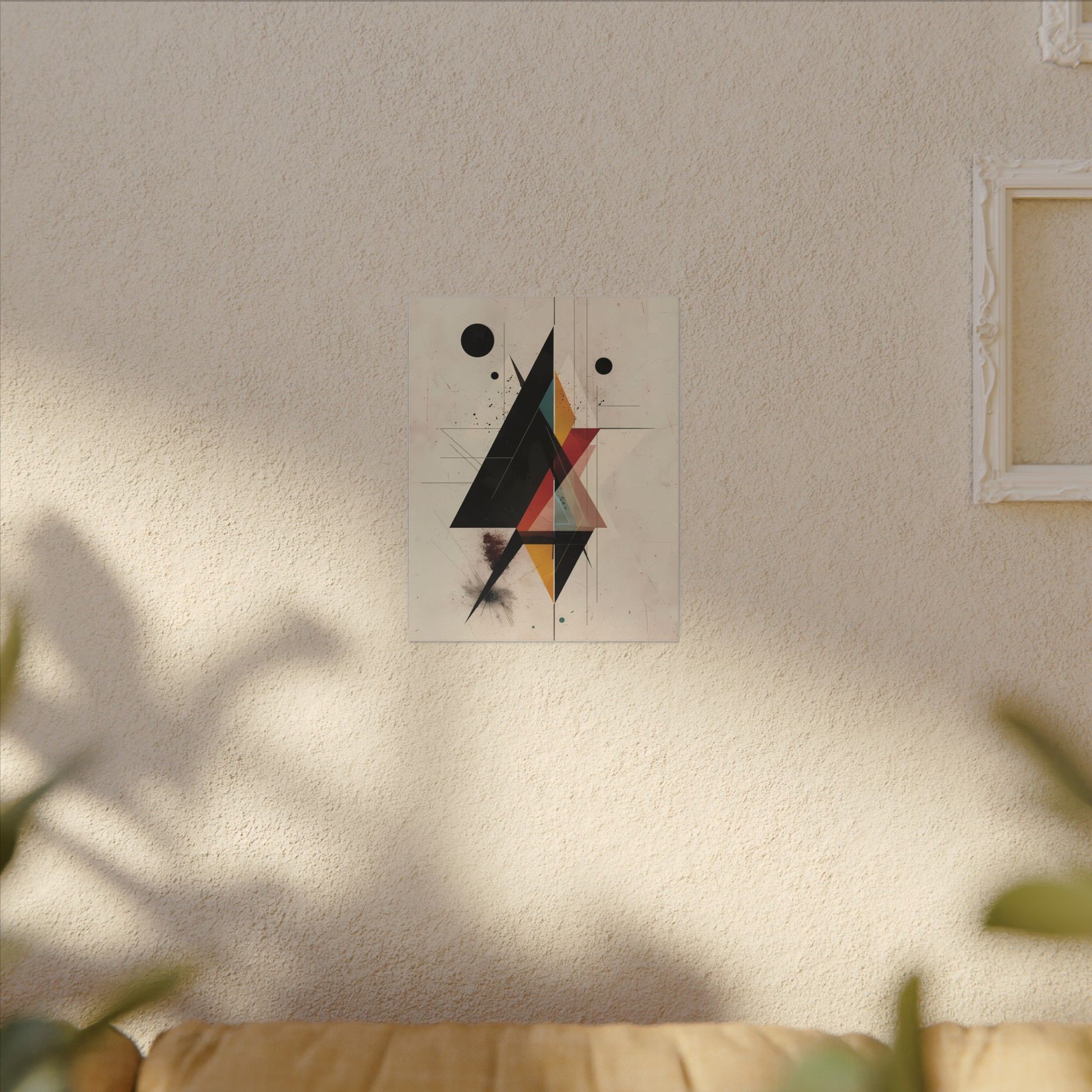 Deconstructed Geometry Canvas Art: Abstract Tension in Black and Gold