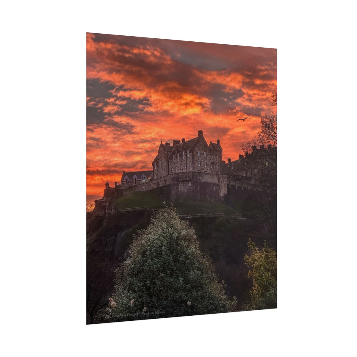 Edinburgh Castle at Sunset Fine Art Print by Photographer Fergus King