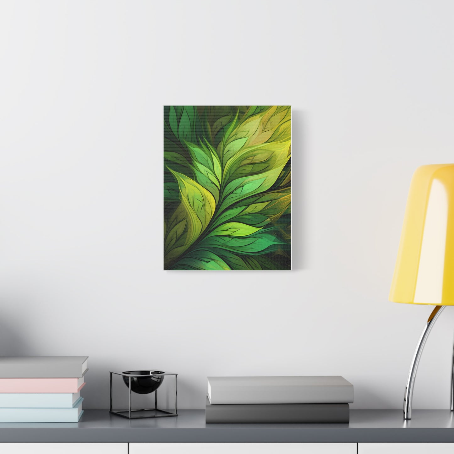 Leafy Green Matte Canvas Art Print, Nature Wall Decor