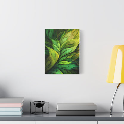 Leafy Green Matte Canvas Art Print, Nature Wall Decor