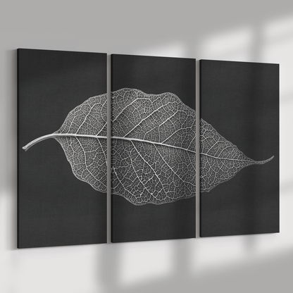 Simple 3 Pieces Leaf Art Canvas