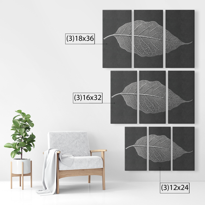 Simple 3 Pieces Leaf Art Canvas