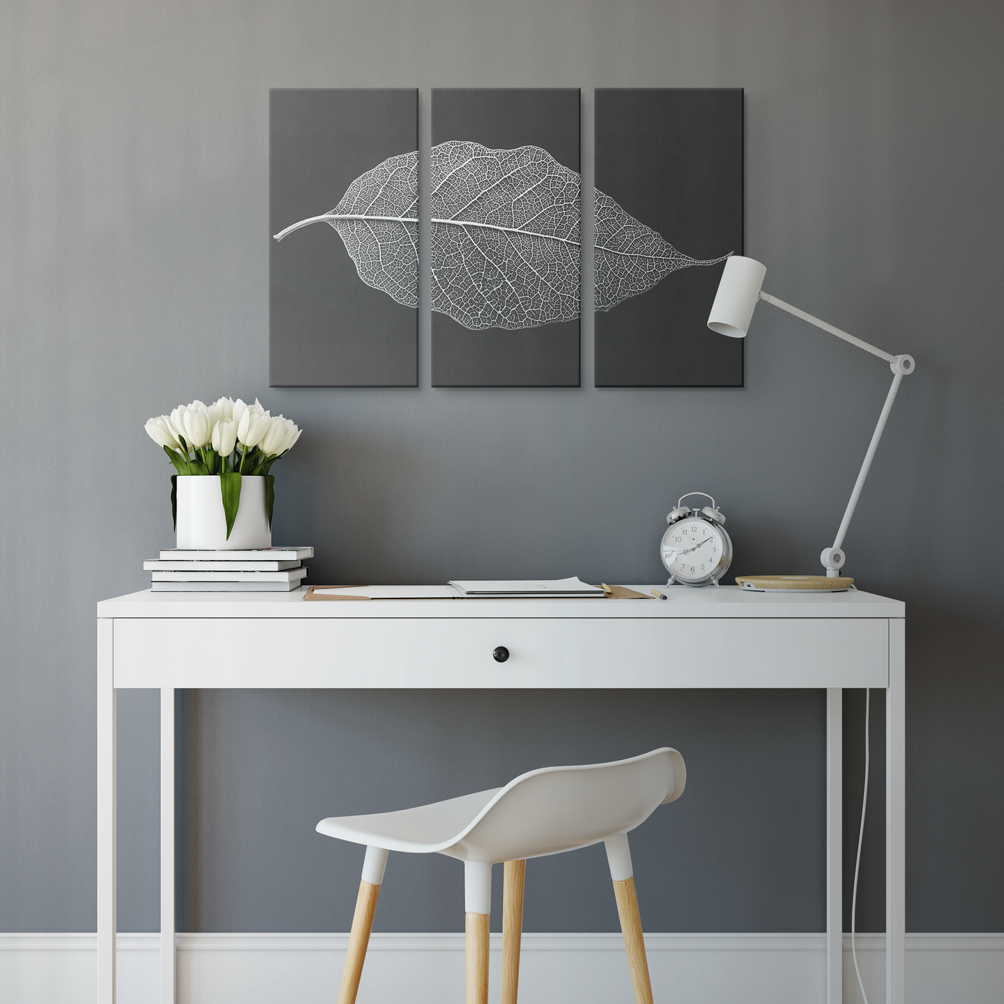 Simple 3 Pieces Leaf Art Canvas