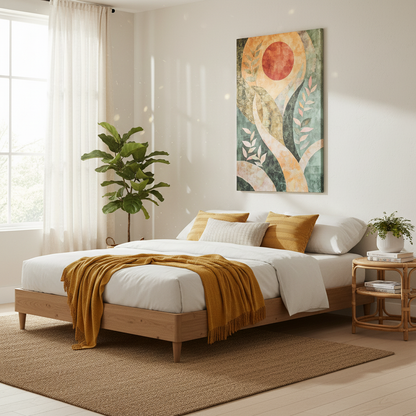 Abstract Botanical Sun Canvas Print — Matte Stretched Wall Art