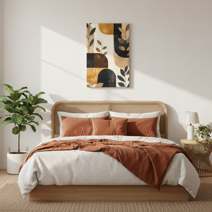 Abstract Earthtone Botanical Canvas