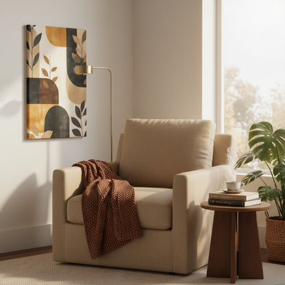 Abstract Earthtone Botanical Canvas