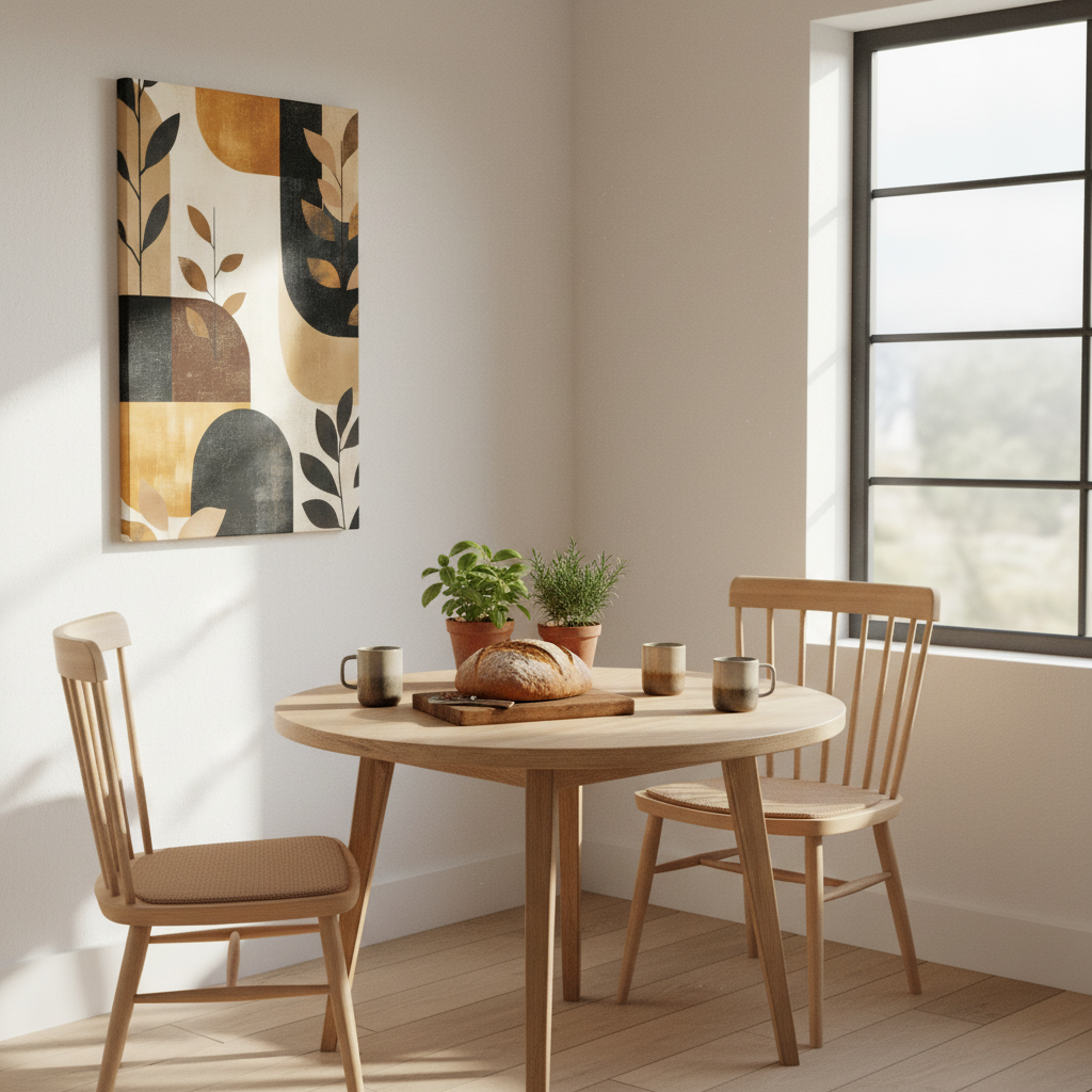 Abstract Earthtone Botanical Canvas