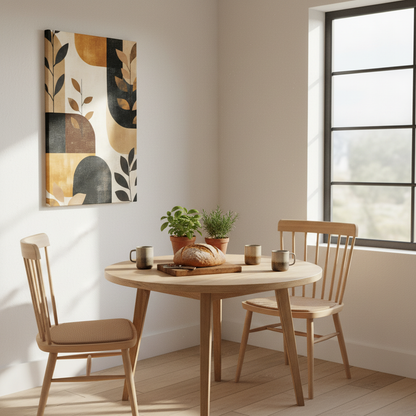 Abstract Earthtone Botanical Canvas