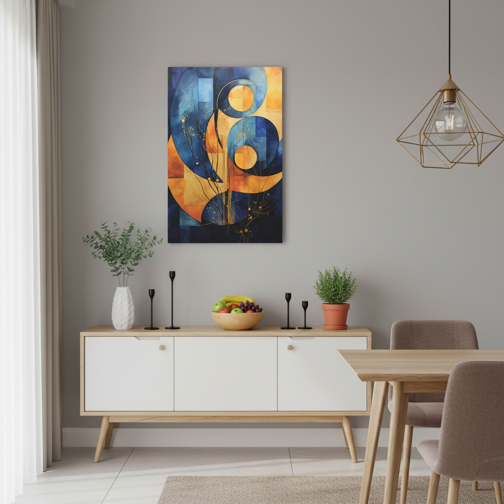 Abstract Geometric Canvas Art, Modern Wall Decor,