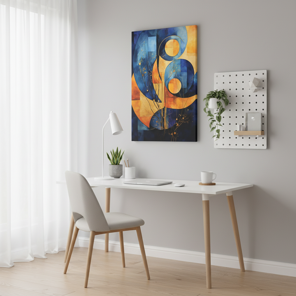 Abstract Geometric Canvas Art, Modern Wall Decor,