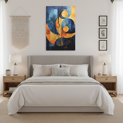 Abstract Geometric Canvas Art, Modern Wall Decor,