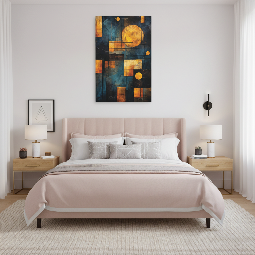 Abstract Geometric Wall Art Canvas Print, Modern Home Decor