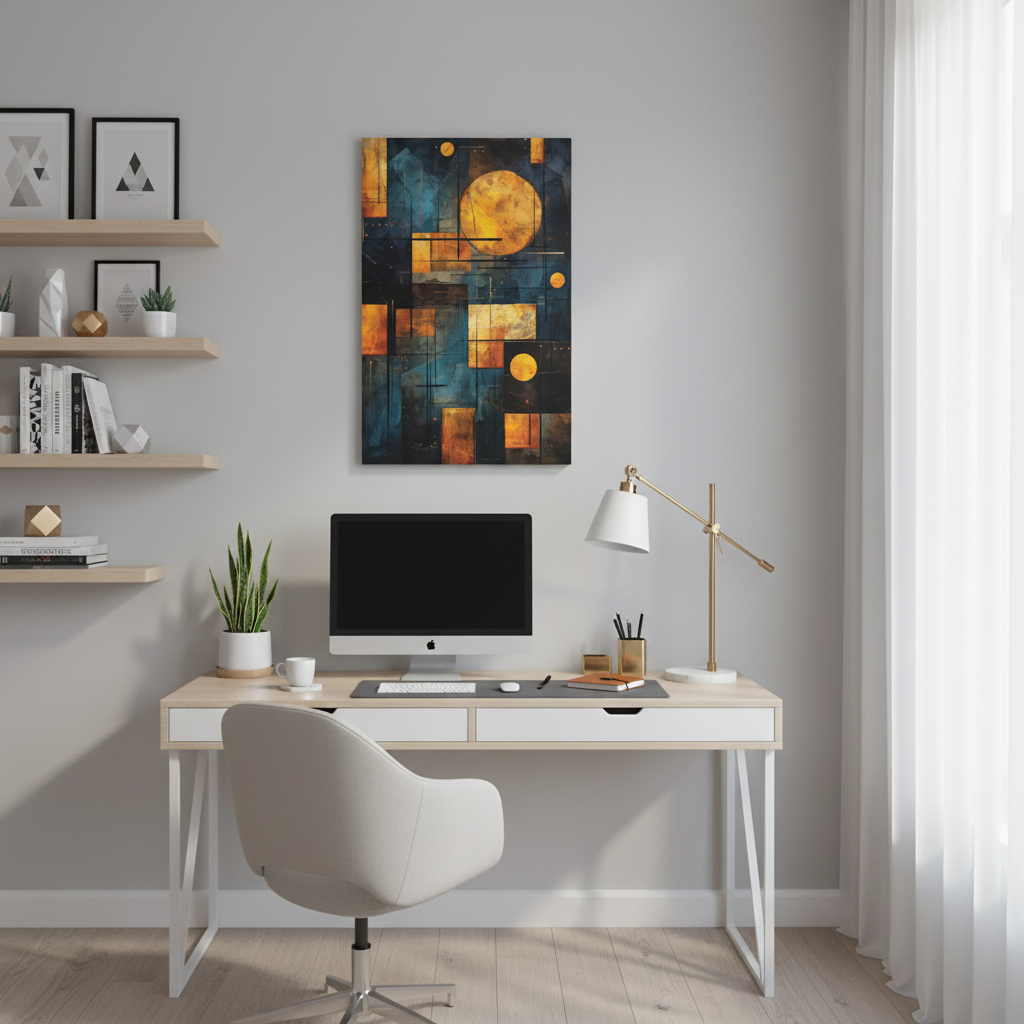 Abstract Geometric Wall Art Canvas Print, Modern Home Decor