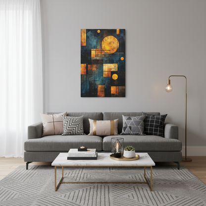 Abstract Geometric Wall Art Canvas Print, Modern Home Decor