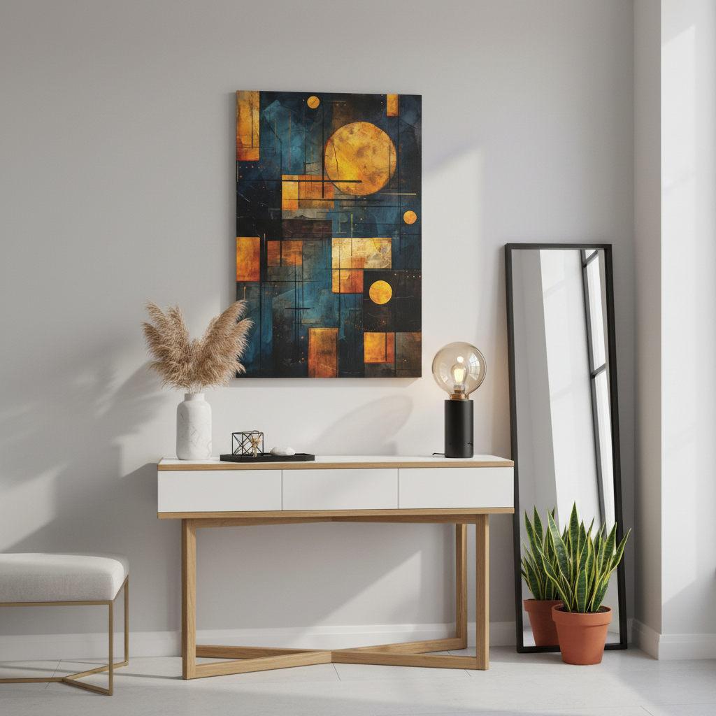 Abstract Geometric Wall Art Canvas Print, Modern Home Decor