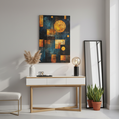 Abstract Geometric Wall Art Canvas Print, Modern Home Decor