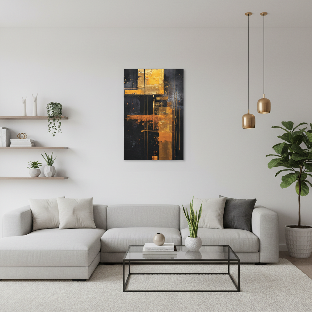 Abstract Modern Canvas Art Piece, Wall Decor