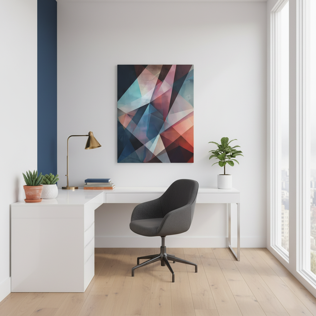 Abstract Shards Canvas Art: Deep Hues and Prismatic Depth