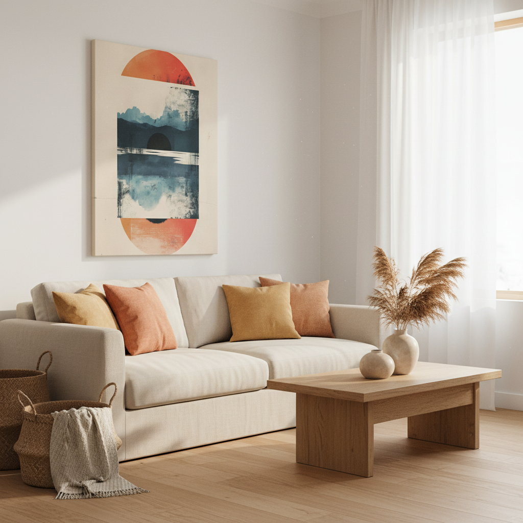 Abstract Sunrise Landscape Matte Canvas Print