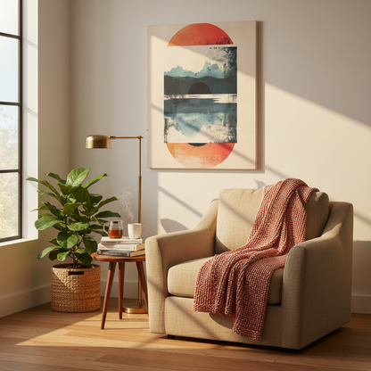 Abstract Sunrise Landscape Matte Canvas Print